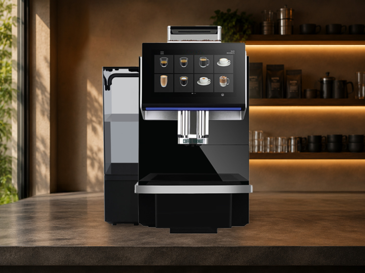 Kaffee Format AURA W8L. Bild mit Hilfe von KI generiert.
