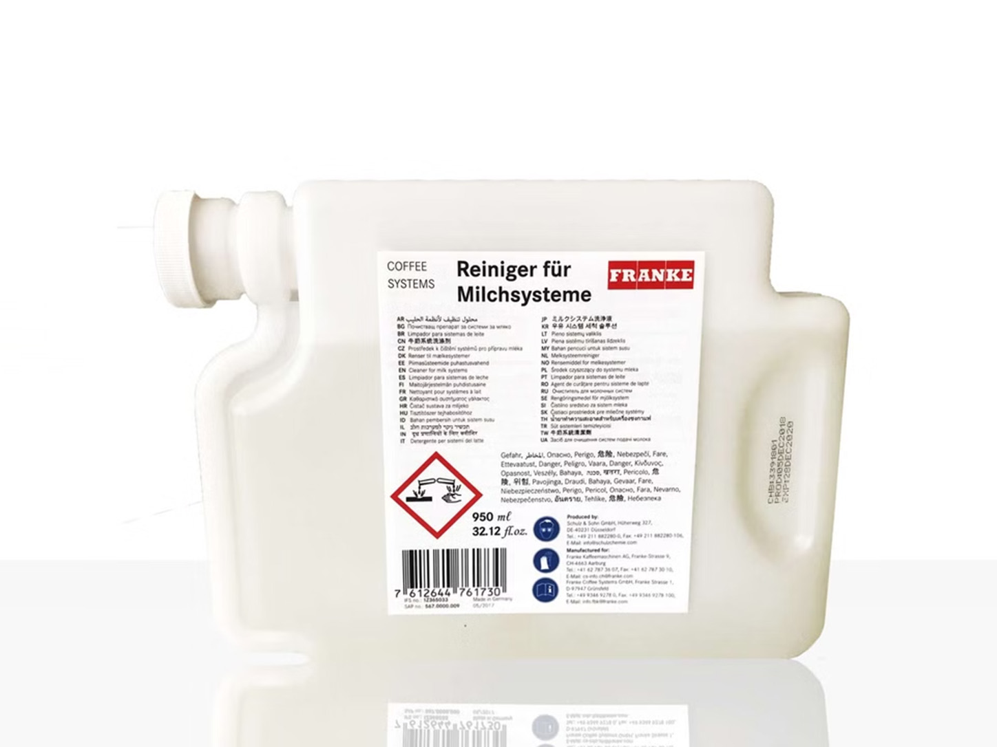 FRANKE Reiniger für Milchsysteme, Milchsystemreiniger, Milchschaumreiniger 950 ml