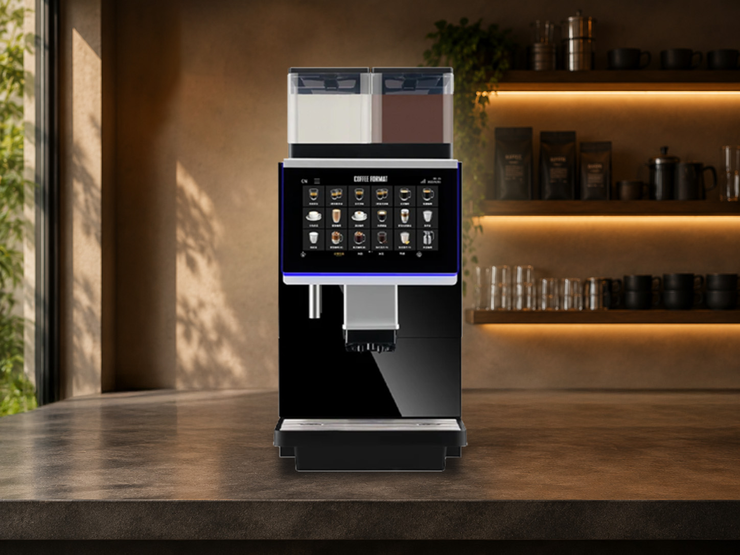 Coffee Format Kaffeemaschine "GROW 6". Bild mit Hilfe von KI generiert.