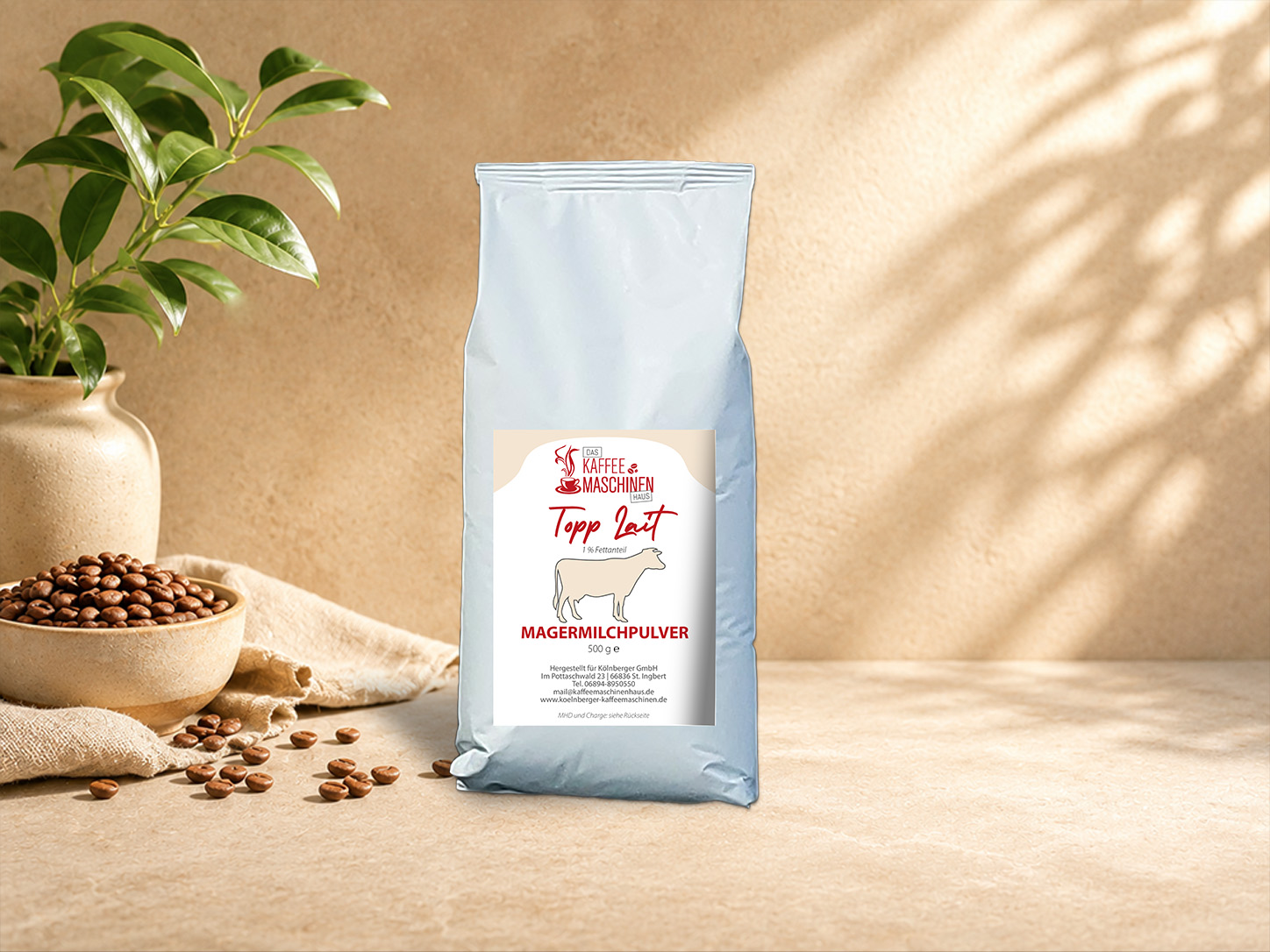 Kaffeemaschinenhaus Topp Lait. Bild mit Hilfe von KI generiert.
